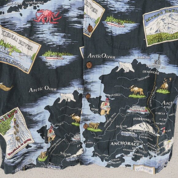 VTG David Carey Originals Alaska Button Down Shirt Adult L All Over Print Casual - Picture 3 of 12